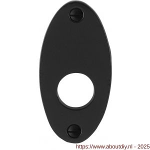 GPF Bouwbeslag Smeedijzer GPF6100.03L/R rozet ovaal 82x40x4 mm links-rechtsdraaiend smeedijzer zwart - A21003692 - afbeelding 1