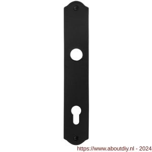 GPF Bouwbeslag Smeedijzer 6100.22L/R PC85 deurkruk gatdeel schild 238x41x4 mm PC85 links-rechtswijzend smeedijzer zwart - A21004416 - afbeelding 1