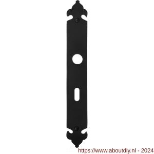 GPF Bouwbeslag Smeedijzer 6100.25L/R BB56 deurkruk gatdeel langschild 291x41x4 mm BB56 links-rechtswijzend smeedijzer zwart - A21004419 - afbeelding 1