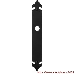GPF Bouwbeslag Smeedijzer 6100.25L/R blind deurkruk gatdeel langschild 291x41x4 mm blind links-rechtswijzend smeedijzer zwart - A21004418 - afbeelding 1