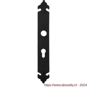 GPF Bouwbeslag Smeedijzer 6100.25L/R PC55 deurkruk gatdeel langschild 291x41x4 mm PC55 links-rechtswijzend smeedijzer zwart - A21004421 - afbeelding 1