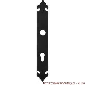 GPF Bouwbeslag Smeedijzer 6100.25L/R PC72 deurkruk gatdeel langschild 291x41x4 mm PC72 links-rechtswijzend smeedijzer zwart - A21004422 - afbeelding 1