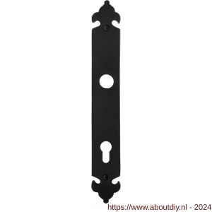 GPF Bouwbeslag Smeedijzer 6100.25L/R PC85 deurkruk gatdeel langschild 291x41x4 mm PC85 links-rechtswijzend smeedijzer zwart - A21004423 - afbeelding 1