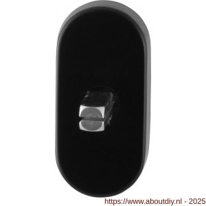 GPF Bouwbeslag Smeedijzer GPF6100.30EL draaikiepmechanisme ovaal 65x30x12 mm met stift binnenzijde 40 mm smeedijzer zwart - A21008121 - afbeelding 1