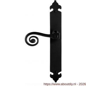 GPF Bouwbeslag Smeedijzer GPF6200.60L blind Kera deurkruk gatdeel op langschild 291x41x4 mm blind linkswijzend smeedijzer zwart - A21009415 - afbeelding 1