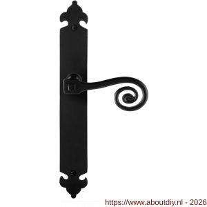 GPF Bouwbeslag Smeedijzer GPF6200.60R blind Kera deurkruk gatdeel op langschild 291x41x4 mm blind rechtswijzend smeedijzer zwart - A21009416 - afbeelding 1