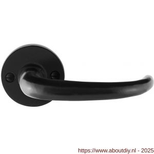 GPF Bouwbeslag Smeedijzer 6205.60-00 Uhka deurkruk op rond rozet 53x5 mm smeedijzer zwart - A21009008 - afbeelding 1