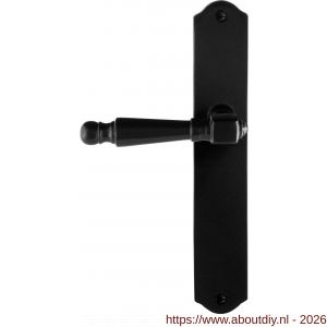 GPF Bouwbeslag Smeedijzer GPF6210.60L/R blind Mela deurkruk gatdeel op schild 238x41x4 mm blind links-rechtswijzend smeedijzer zwart - A21010379 - afbeelding 1