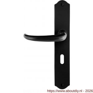 GPF Bouwbeslag Smeedijzer GPF6205.60L/R BB56 Uhka deurkruk gatdeel op schild 238x41x4 mm BB56 links-rechtswijzend smeedijzer zwart - A21010370 - afbeelding 1