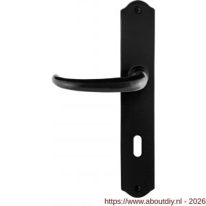 GPF Bouwbeslag Smeedijzer GPF6205.60L/R BB72 Uhka deurkruk gatdeel op schild 238x41x4 mm BB72 links-rechtswijzend smeedijzer zwart - A21010371 - afbeelding 1