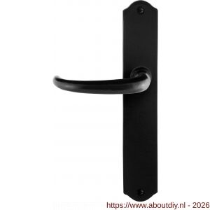 GPF Bouwbeslag Smeedijzer GPF6205.60L/R blind Uhka deurkruk gatdeel op schild 238x41x4 mm blind links-rechtswijzend smeedijzer zwart - A21010372 - afbeelding 1