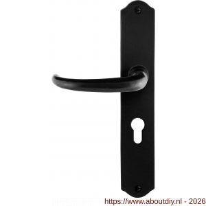 GPF Bouwbeslag Smeedijzer GPF6205.60L/R PC55 Uhka deurkruk gatdeel op schild 238x41x4 mm PC55 links-rechtswijzend smeedijzer zwart - A21010373 - afbeelding 1