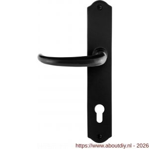 GPF Bouwbeslag Smeedijzer GPF6205.60L/R PC85 Uhka deurkruk gatdeel op schild 238x41x4 mm PC85 links-rechtswijzend smeedijzer zwart - A21010375 - afbeelding 1