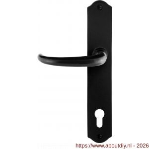 GPF Bouwbeslag Smeedijzer GPF6205.60L/R PC92 Uhka deurkruk gatdeel op schild 238x41x4 mm PC92 links-rechtswijzend smeedijzer zwart - A21010376 - afbeelding 1