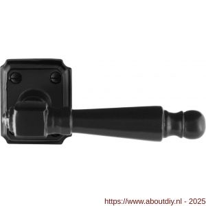 GPF Bouwbeslag Smeedijzer 6210.60-02 Mela deurkruk op rechthoekige rozet 59x48x6 mm smeedijzer zwart - A21009009 - afbeelding 1