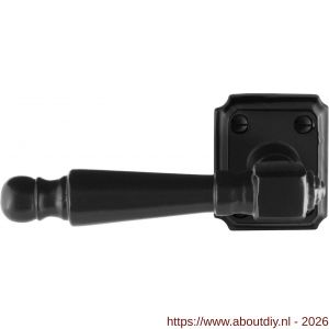 GPF Bouwbeslag Smeedijzer GPF6210.60-02L/R Mela deurkruk gatdeel op rechthoekig rozet 59x48x6 mm links-rechtswijzend smeedijzer zwart - A21009588 - afbeelding 1