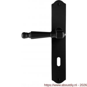 GPF Bouwbeslag Smeedijzer GPF6210.60L/R BB72 Mela deurkruk gatdeel op schild 238x41x4 mm BB72 links-rechtswijzend smeedijzer zwart - A21010378 - afbeelding 1