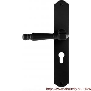 GPF Bouwbeslag Smeedijzer GPF6210.60L/R PC55 Mela deurkruk gatdeel op schild 238x41x4 mm PC55 links-rechtswijzend smeedijzer zwart - A21010380 - afbeelding 1