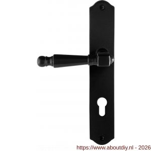 GPF Bouwbeslag Smeedijzer GPF6210.60L/R PC72 Mela deurkruk gatdeel op schild 238x41x4 mm PC72 links-rechtswijzend smeedijzer zwart - A21010381 - afbeelding 1