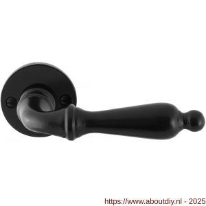 GPF Bouwbeslag Smeedijzer 6215.60-00 Muki deurkruk op rond rozet 53x5 mm smeedijzer zwart - A21009010 - afbeelding 1
