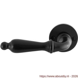 GPF Bouwbeslag Smeedijzer GPF6215.60-00L/R Muki deurkruk gatdeel op rond rozet 53x5 mm links-rechtswijzend smeedijzer zwart - A21009589 - afbeelding 1