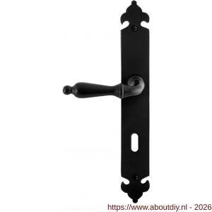 GPF Bouwbeslag Smeedijzer GPF6215.60L/R BB72 Muki deurkruk gatdeel op langschild 291x41x4 mm links-rechtswijzend smeedijzer zwart - A21010385 - afbeelding 1