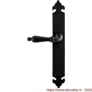 GPF Bouwbeslag Smeedijzer GPF6215.60L/R blind Muki deurkruk gatdeel op langschild 291x41x4 mm links-rechtswijzend smeedijzer zwart - A21010386 - afbeelding 1