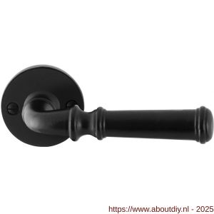 GPF Bouwbeslag Smeedijzer 6220.60-00 Meri deurkruk op rond rozet 53x5 mm smeedijzer zwart - A21009011 - afbeelding 1