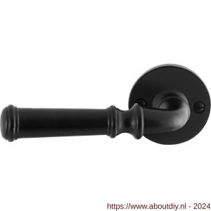GPF Bouwbeslag Smeedijzer 6220.60-00L/R Meri deurkruk gatdeel op rond rozet 53x5 mm links-rechtswijzend smeedijzer zwart - A21009590 - afbeelding 1