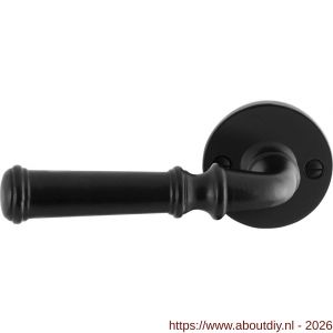 GPF Bouwbeslag Smeedijzer GPF6220.60-00L/R Meri deurkruk gatdeel op rond rozet 53x5 mm links-rechtswijzend smeedijzer zwart - A21009590 - afbeelding 1