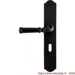 GPF Bouwbeslag Smeedijzer GPF6220.60L/R BB56 Meri deurkruk gatdeel op schild 238x41x4 mm BB56 links-rechtswijzend smeedijzer zwart - A21010391 - afbeelding 1