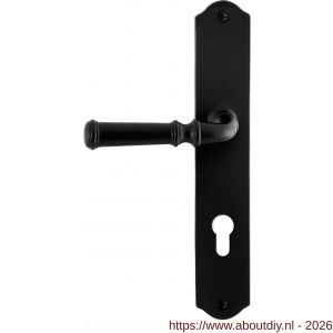 GPF Bouwbeslag Smeedijzer GPF6220.60L/R PC72 Meri deurkruk gatdeel op schild 238x41x4 mm PC72 links-rechtswijzend smeedijzer zwart - A21010395 - afbeelding 1