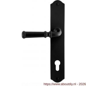 GPF Bouwbeslag Smeedijzer GPF6220.60L/R PC85 Meri deurkruk gatdeel op schild 238x41x4 mm PC85 links-rechtswijzend smeedijzer zwart - A21010396 - afbeelding 1