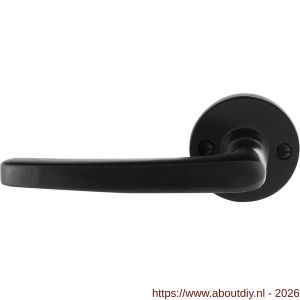 GPF Bouwbeslag Smeedijzer GPF6230.60-00L/R Eno deurkruk gatdeel op rond rozet 53x5 mm links-rechtswijzend smeedijzer zwart - A21009592 - afbeelding 1