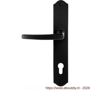 GPF Bouwbeslag Smeedijzer GPF6230.60L/R PC85 Eno deurkruk gatdeel op schild 238x41x4 mm PC85 links-rechtswijzend smeedijzer zwart - A21010410 - afbeelding 1