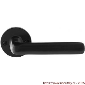 GPF Bouwbeslag Smeedijzer 6235.60-00 Ilo deurkruk op rond rozet 53x5 mm smeedijzer zwart - A21009014 - afbeelding 1