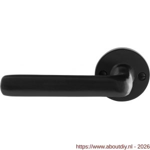 GPF Bouwbeslag Smeedijzer GPF6235.60-00L/R Ilo deurkruk gatdeel op rond rozet 53x5 mm links-rechtswijzend smeedijzer zwart - A21009593 - afbeelding 1