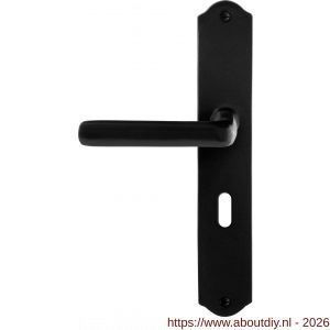 GPF Bouwbeslag Smeedijzer GPF6235.60L/R BB56 Ilo deurkruk gatdeel op schild 238x41x4 mm links-rechtswijzend smeedijzer zwart - A21010412 - afbeelding 1