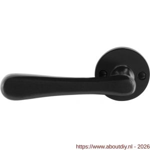 GPF Bouwbeslag Smeedijzer GPF6240.60-00L/R Paju deurkruk gatdeel op rond rozet 53x5 mm links-rechtswijzend smeedijzer zwart - A21009594 - afbeelding 1