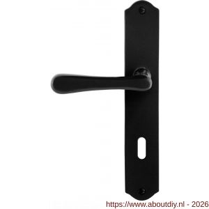 GPF Bouwbeslag Smeedijzer GPF6240.60L/R BB72 Paju deurkruk gatdeel op schild 238x41x4 mm BB72 links-rechtswijzend smeedijzer zwart - A21010420 - afbeelding 1