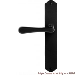 GPF Bouwbeslag Smeedijzer GPF6240.60L/R blind Paju deurkruk gatdeel op schild 238x41x4 mm blind links-rechtswijzend smeedijzer zwart - A21010421 - afbeelding 1