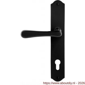 GPF Bouwbeslag Smeedijzer GPF6240.60L/R PC85 Paju deurkruk gatdeel op schild 238x41x4 mm PC85 links-rechtswijzend smeedijzer zwart - A21010424 - afbeelding 1