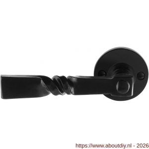 GPF Bouwbeslag Smeedijzer GPF6245.60-00L/R Nokka deurkruk gatdeel op rond rozet 53x5 mm links-rechtswijzend smeedijzer zwart - A21009595 - afbeelding 1