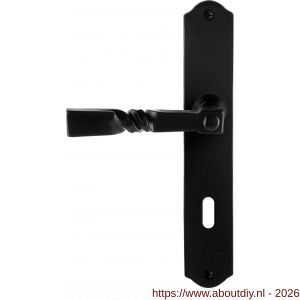 GPF Bouwbeslag Smeedijzer GPF6245.60L/R BB72 Nokka deurkruk gatdeel op schild 238x41x4 mm links-rechtswijzend smeedijzer zwart - A21010428 - afbeelding 1
