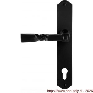 GPF Bouwbeslag Smeedijzer GPF6245.60L/R PC92 Nokka deurkruk gatdeel op schild 238x41x4 mm links-rechtswijzend smeedijzer zwart - A21010432 - afbeelding 1