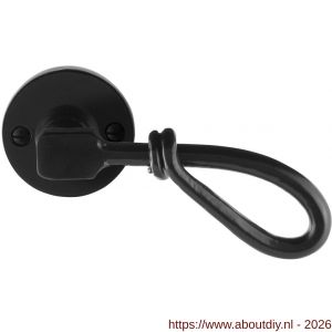 GPF Bouwbeslag Smeedijzer GPF6255.60-00 Sula deurkruk op rond rozet 53x5 mm smeedijzer zwart - A21009017 - afbeelding 1