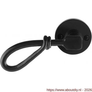 GPF Bouwbeslag Smeedijzer GPF6255.60-00L Sula deurkruk gatdeel op rond rozet 53x5 mm linkswijzend smeedijzer zwart - A21009596 - afbeelding 1