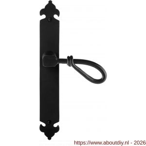 GPF Bouwbeslag Smeedijzer GPF6255.60R blind Sula deurkruk gatdeel op langschild 291x41x4 mm rechtswijzend smeedijzer zwart - A21009540 - afbeelding 1