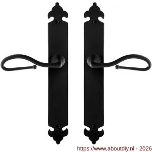 GPF Bouwbeslag Smeedijzer GPF6260.60 blind Lumi deurkruk op langschild 291x41x4 mm smeedijzer zwart - A21009551 - afbeelding 1