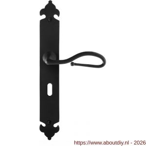 GPF Bouwbeslag Smeedijzer GPF6260.60R BB56 Lumi deurkruk gatdeel op langschild 291x41x4 mm rechtswijzend smeedijzer zwart - A21009561 - afbeelding 1
